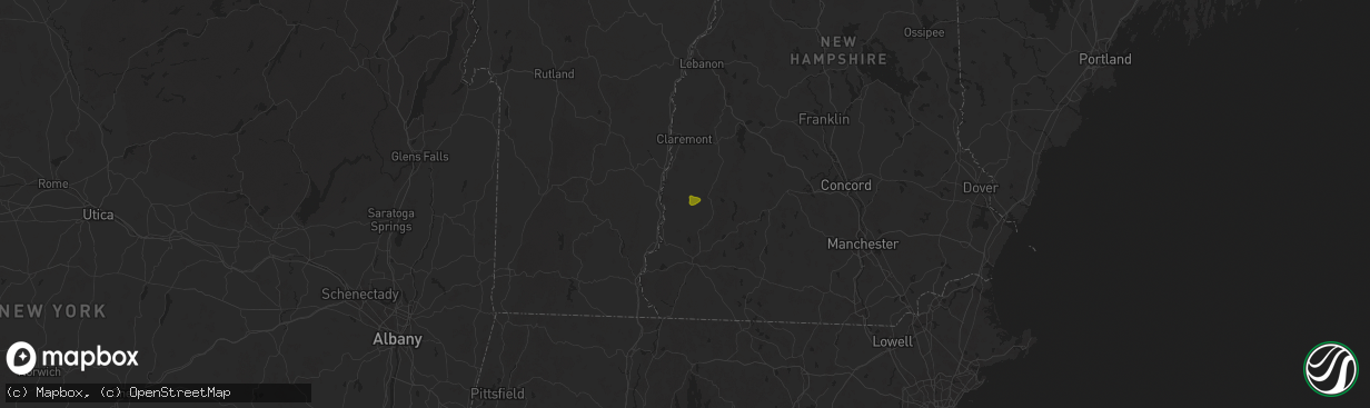 Hail map in Alstead, NH on August 6, 2025