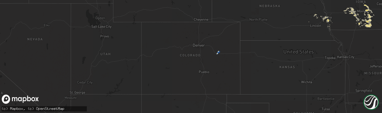 Hail map in Colorado on August 6, 2025