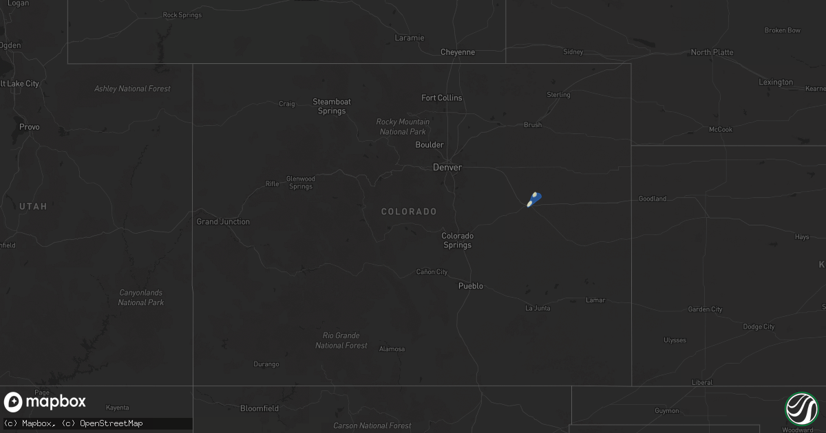 Hail map in Colorado on August 6, 2025