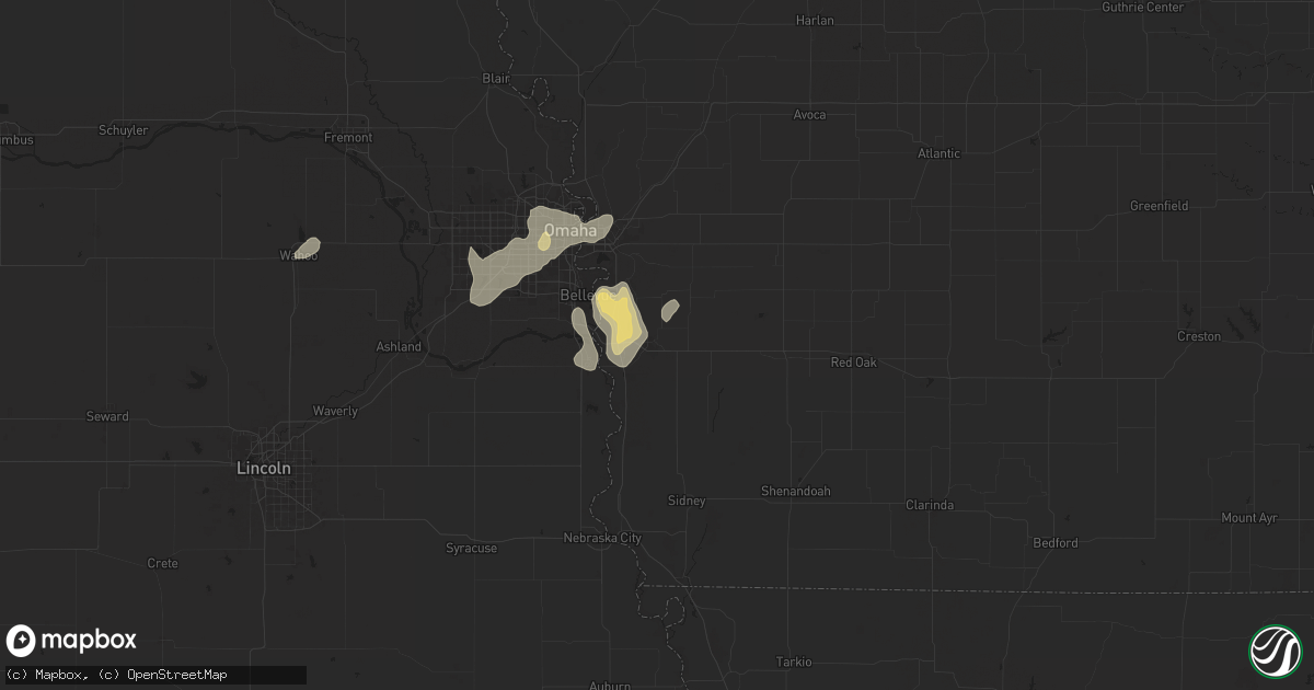 Hail map in Glenwood, IA on August 6, 2025