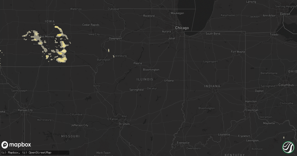 Hail map in Illinois on August 6, 2025