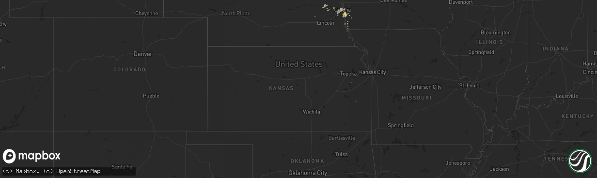 Hail map in Kansas on August 6, 2025