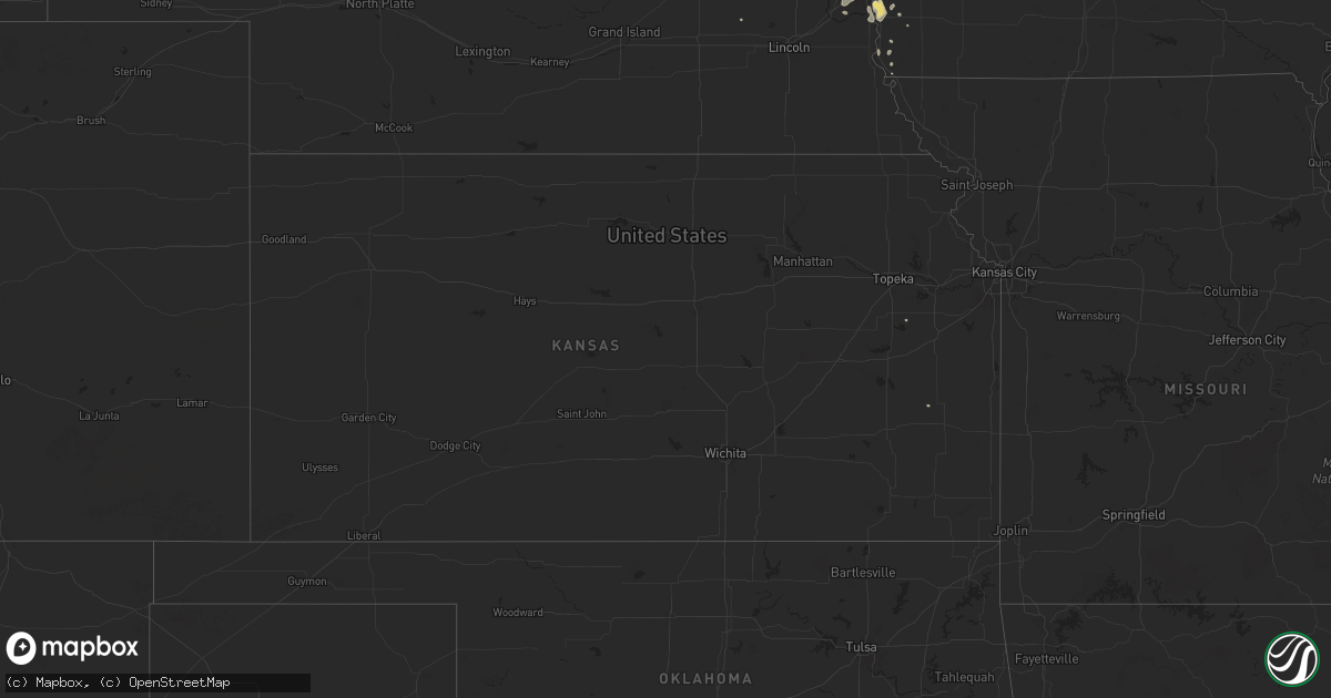 Hail map in Kansas on August 6, 2025