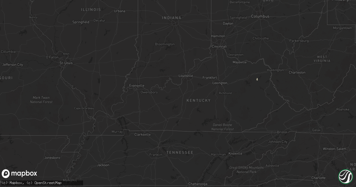 Hail map in Kentucky on August 6, 2025