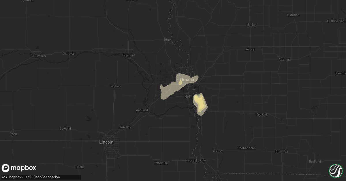 Hail map in La Vista, NE on August 6, 2025