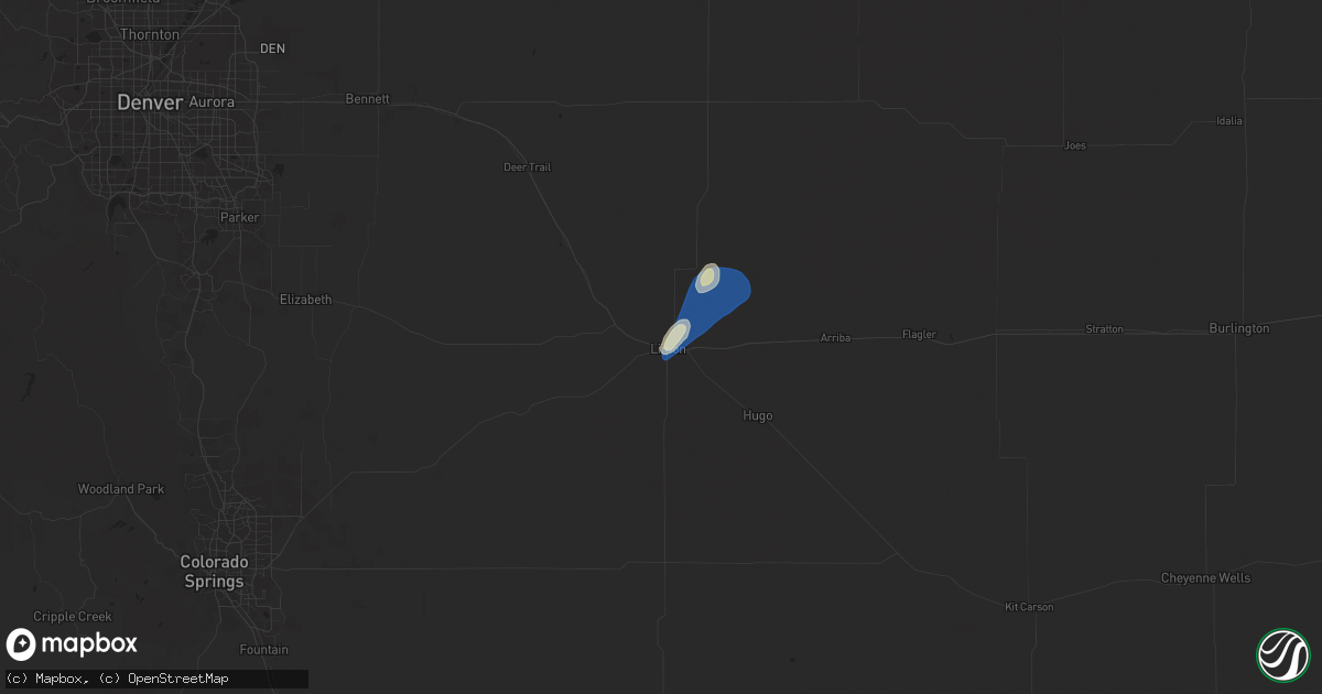 Hail map in Limon, CO on August 6, 2025