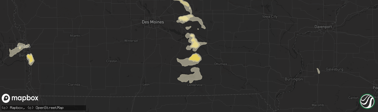 Hail map in Lovilia, IA on August 6, 2025