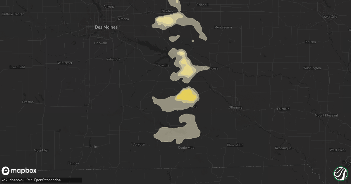 Hail map in Lovilia, IA on August 6, 2025