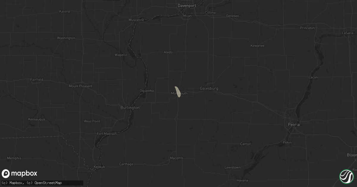 Hail map in Monmouth, IL on August 6, 2025