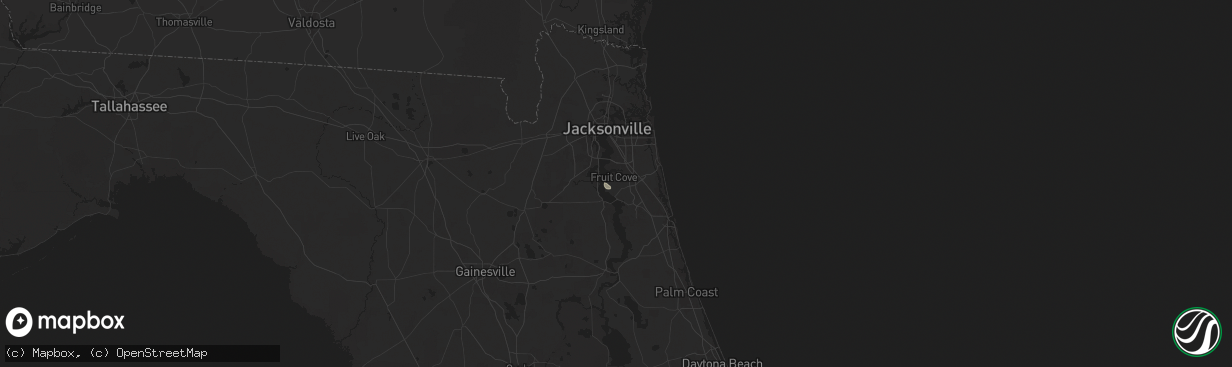 Hail map in Saint Johns, FL on August 6, 2025