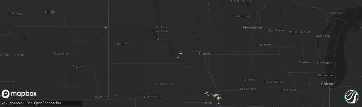 Hail map on August 6, 2025
