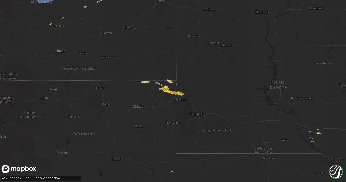 Hail map on August 6, 2025