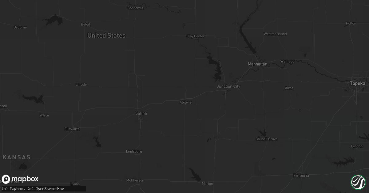 Hail map in Abilene, KS on August 6, 2026