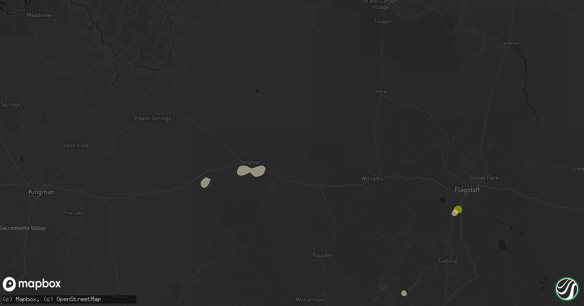 Hail map in Ash Fork, AZ on August 6, 2026