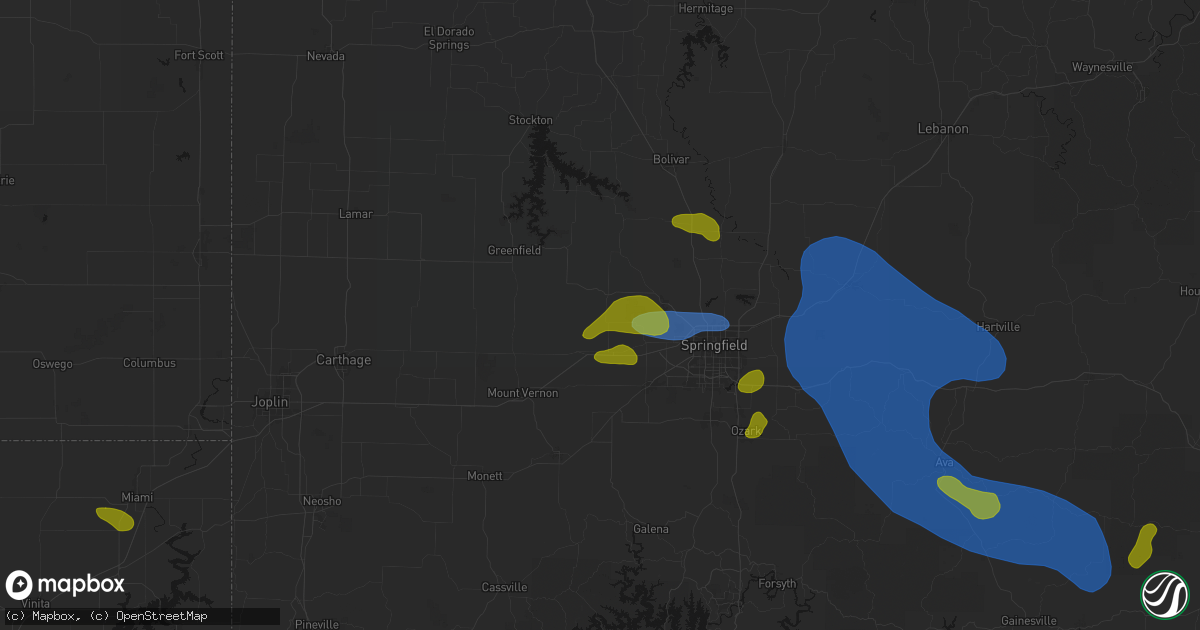 Hail map in Ash Grove, MO on August 6, 2026