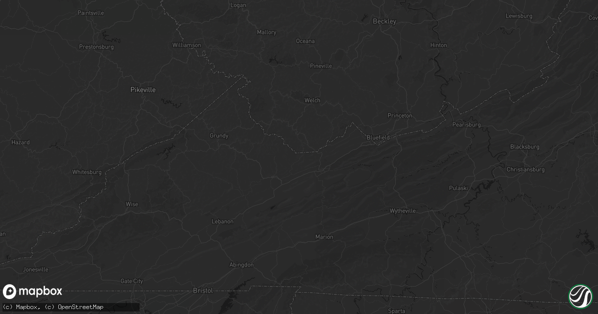 Hail map in Bandy, VA on August 6, 2026