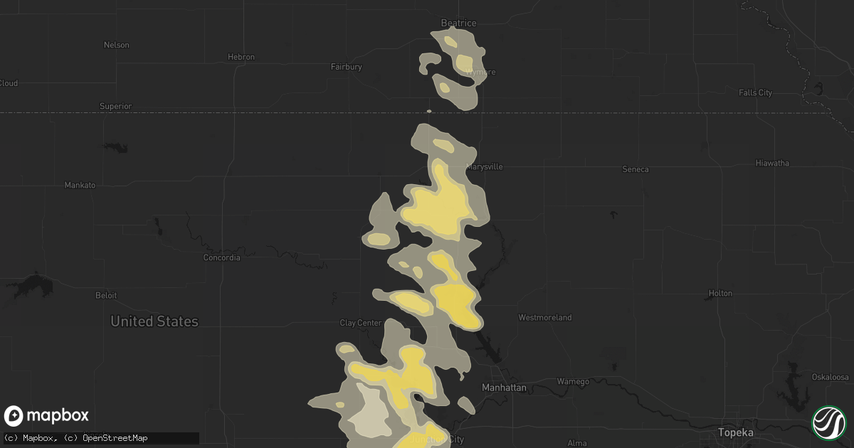 Hail map in Barnes, KS on August 6, 2026