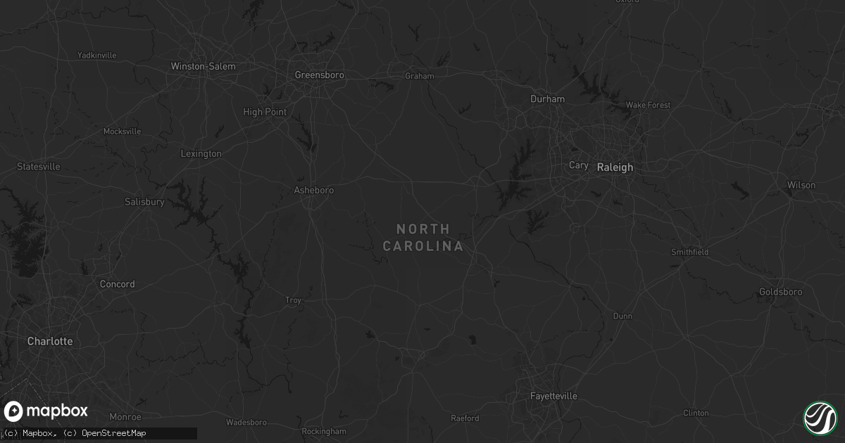 Hail map in Bear Creek, NC on August 6, 2026