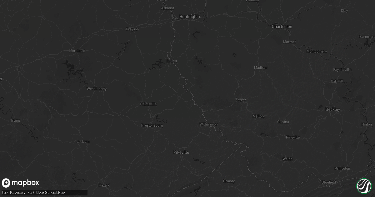 Hail map in Beauty, KY on August 6, 2026
