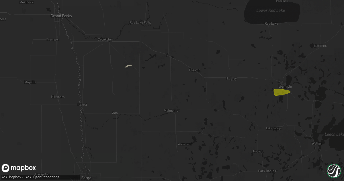 Hail map in Bejou, MN on August 6, 2026
