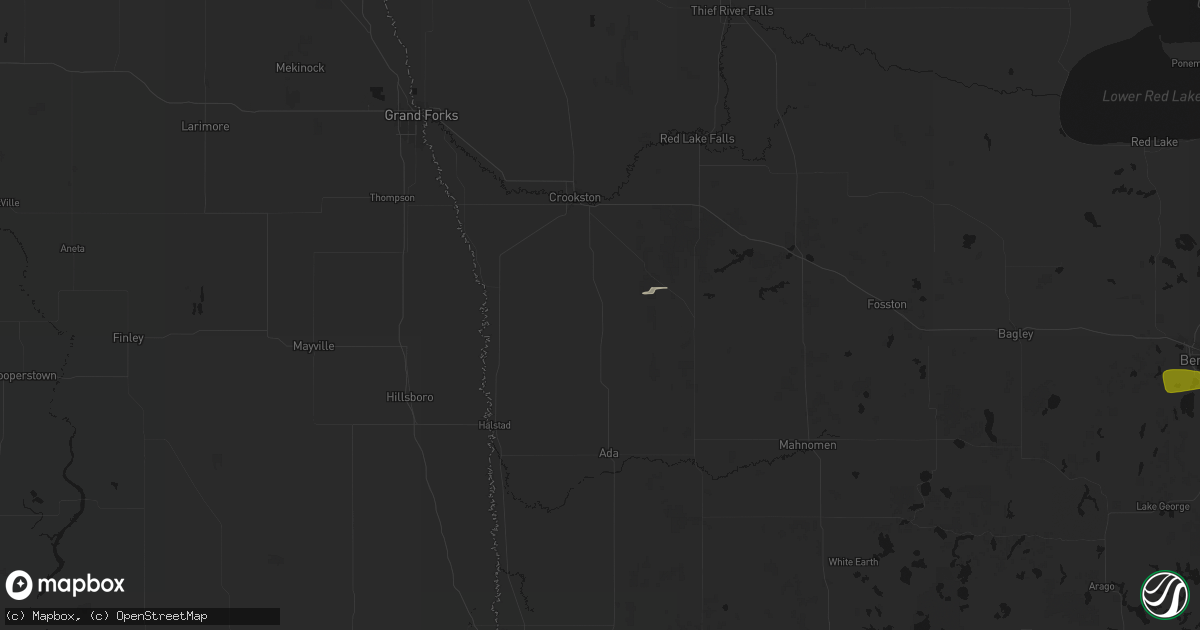 Hail map in Beltrami, MN on August 6, 2026