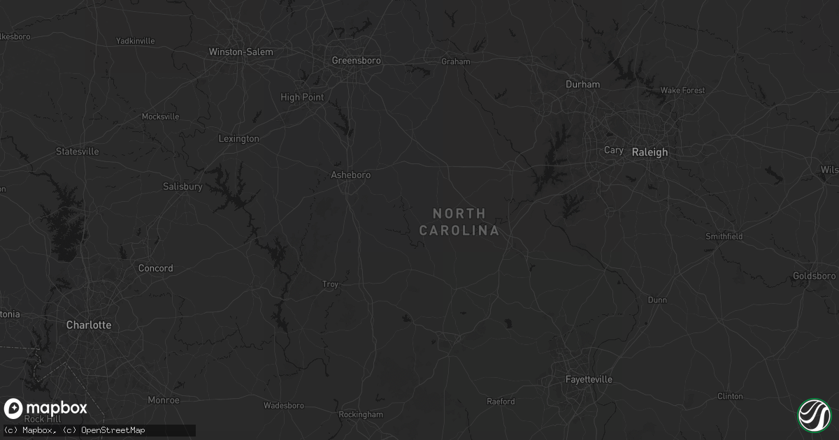 Hail map in Bennett, NC on August 6, 2026