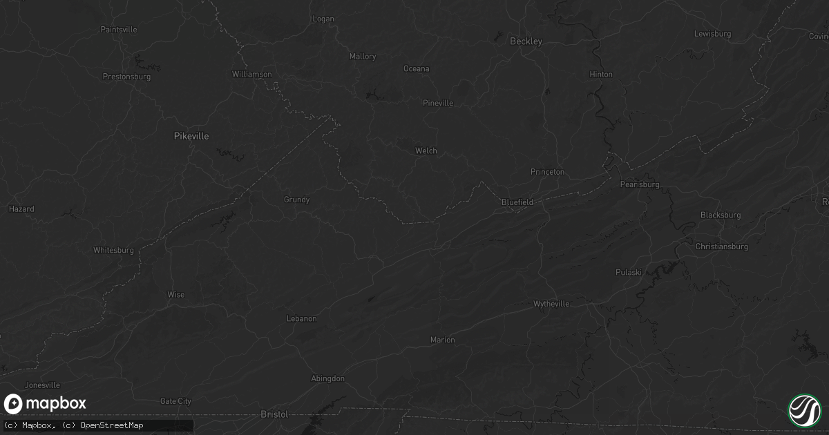 Hail map in Berwind, WV on August 6, 2026