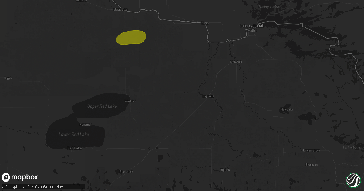 Hail map in Big Falls, MN on August 6, 2026