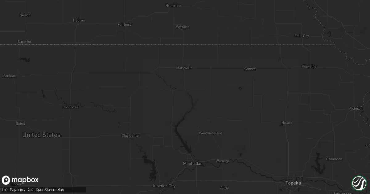Hail map in Blue Rapids, KS on August 6, 2026