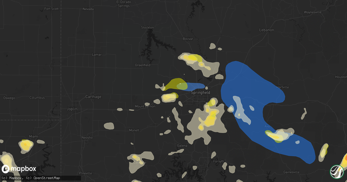 Hail map in Bois D Arc, MO on August 6, 2026