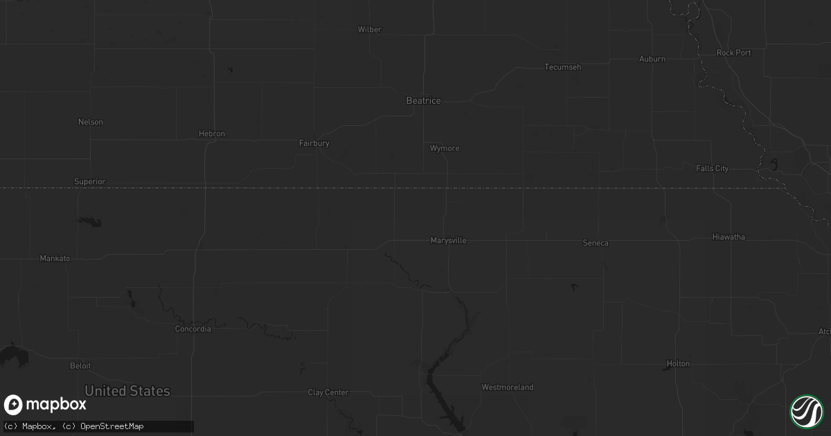 Hail map in Bremen, KS on August 6, 2026