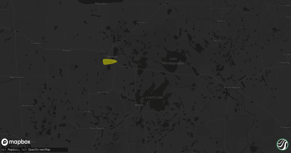 Hail map in Cass Lake, MN on August 6, 2026
