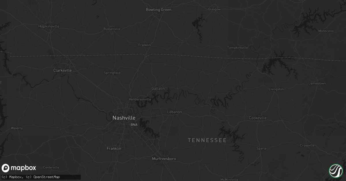 Hail map in Castalian Springs, TN on August 6, 2026