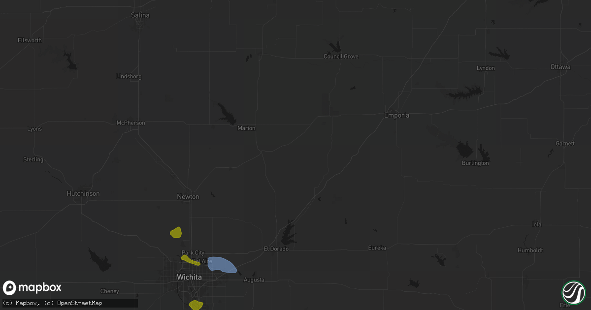 Hail map in Cedar Point, KS on August 6, 2026