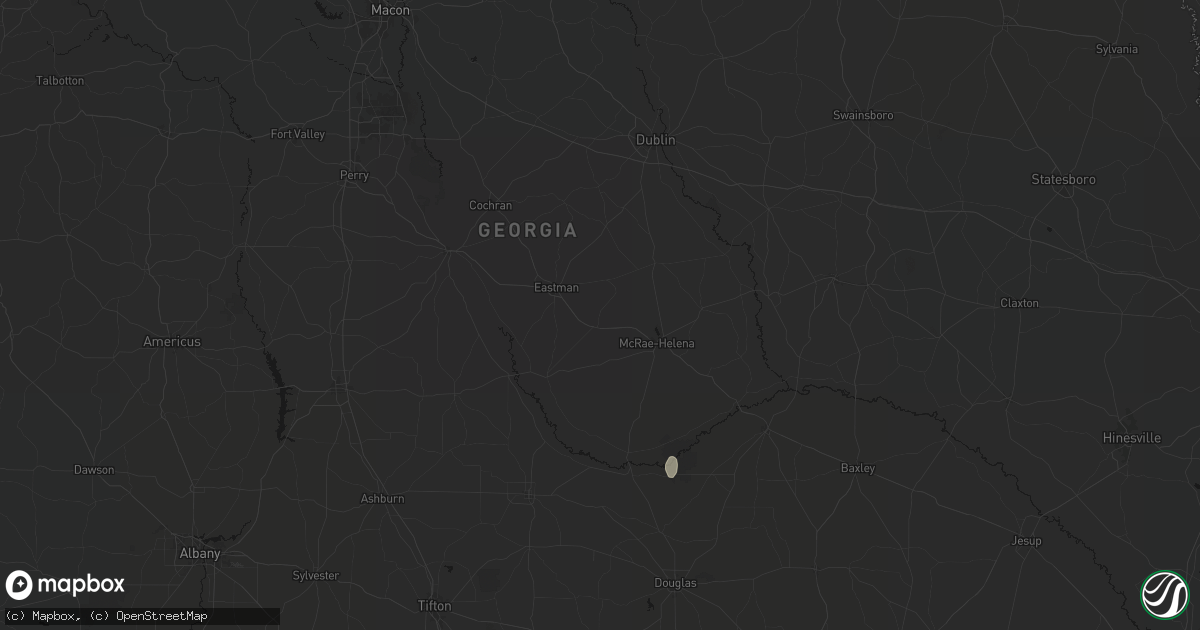 Hail map in Chauncey, GA on August 6, 2026