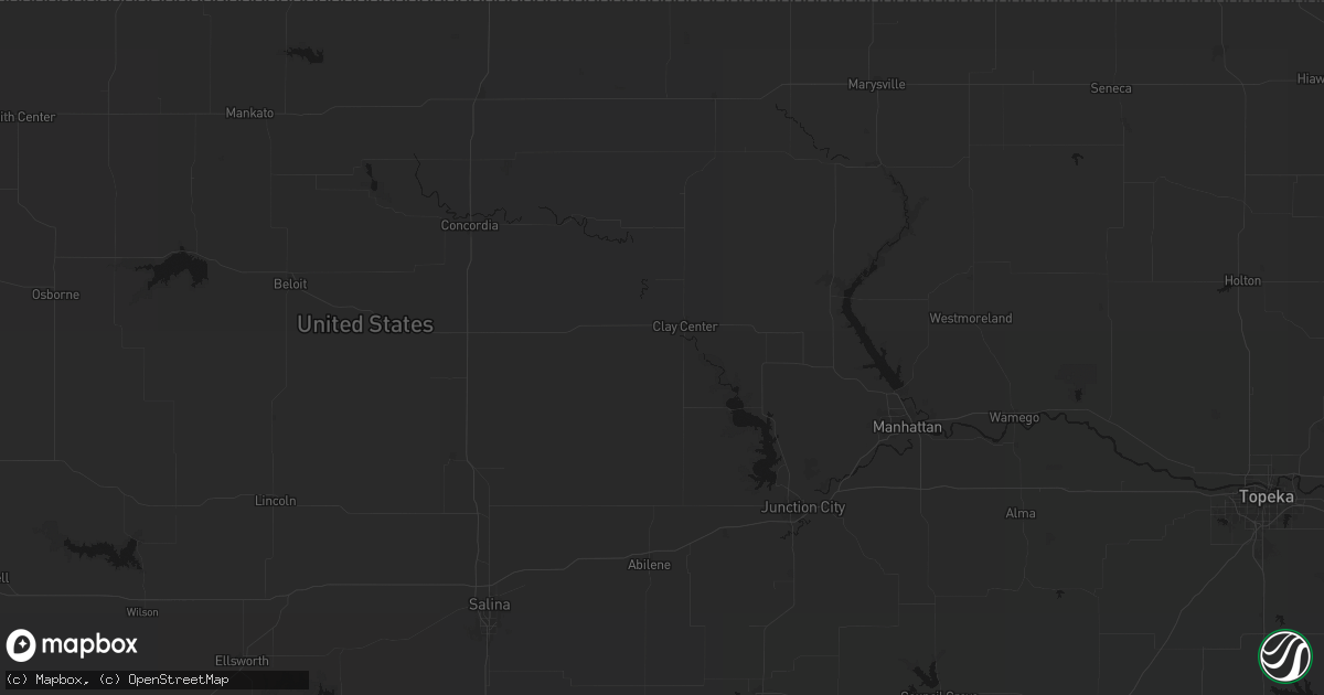 Hail map in Clay Center, KS on August 6, 2026