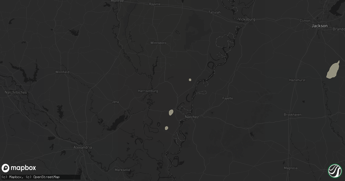 Hail map in Clayton, LA on August 6, 2026