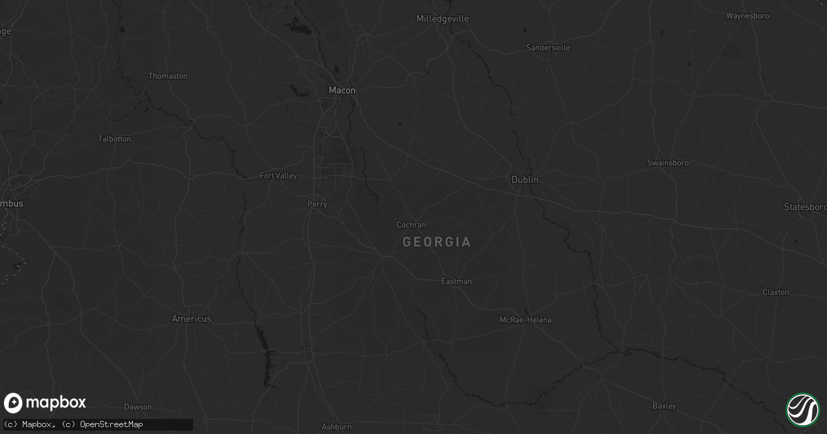 Hail map in Cochran, GA on August 6, 2026