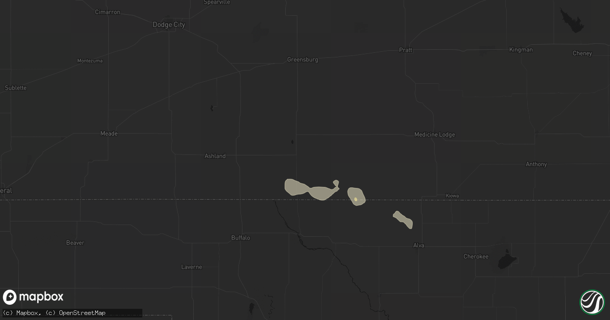 Hail map in Coldwater, KS on August 6, 2026
