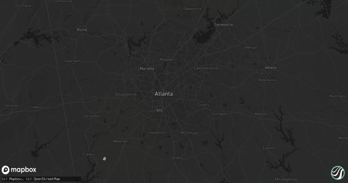 Hail map in Decatur, GA on August 6, 2026