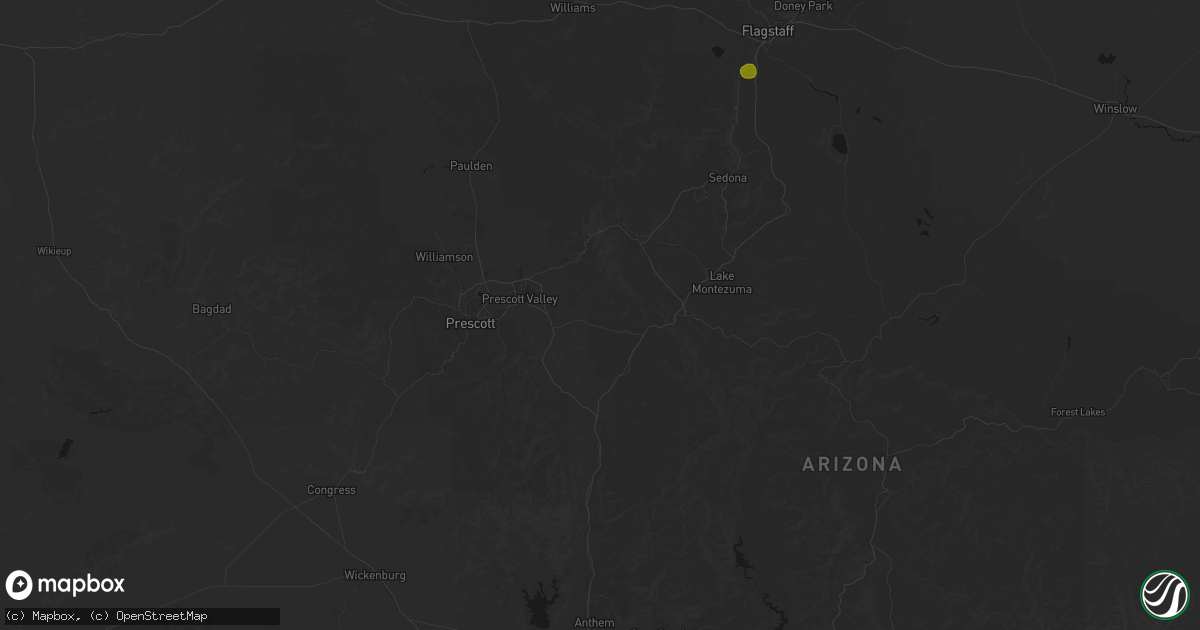 Hail map in Dewey, AZ on August 6, 2026