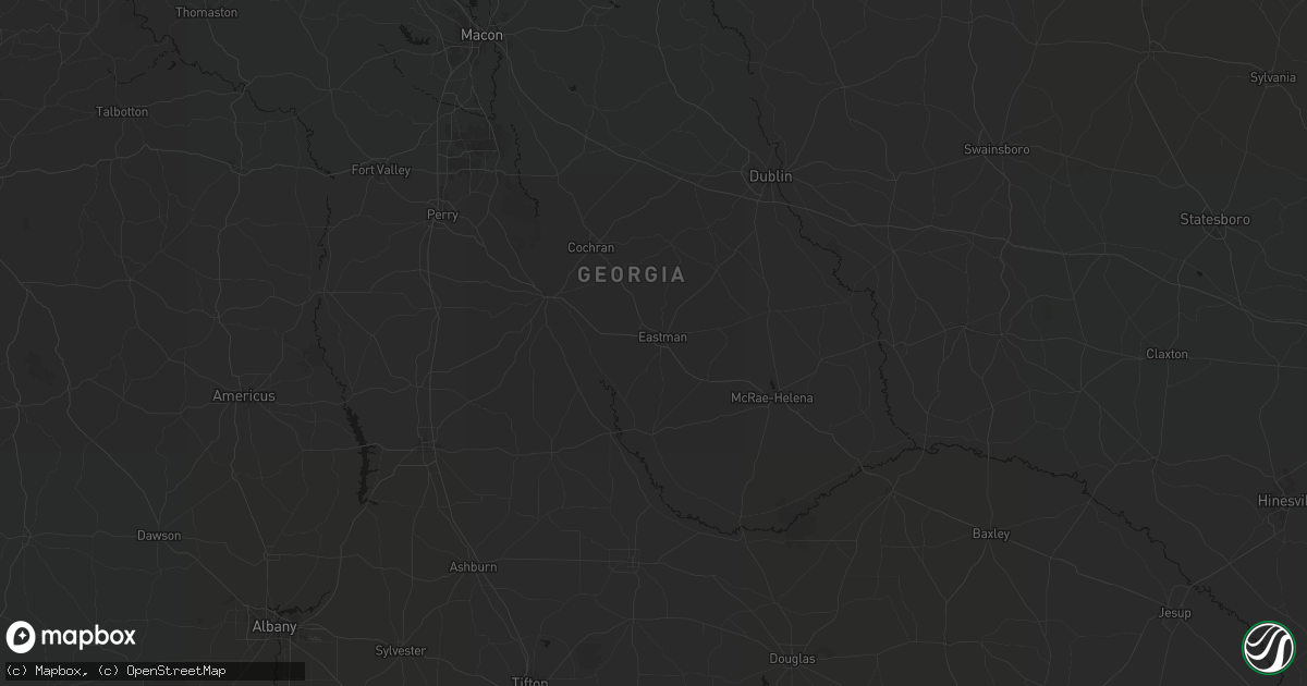 Hail map in Eastman, GA on August 6, 2026