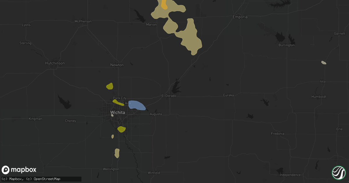Hail map in El Dorado, KS on August 6, 2026