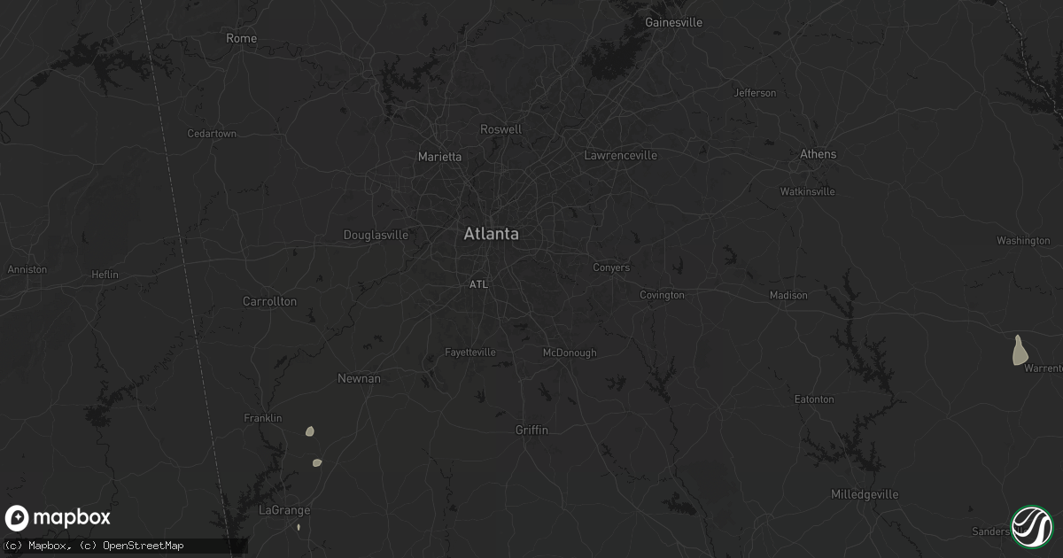Hail map in Ellenwood, GA on August 6, 2026