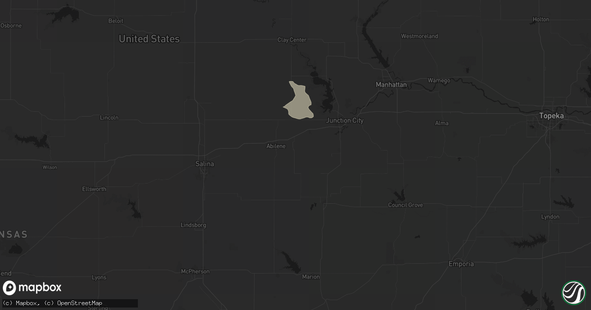 Hail map in Enterprise, KS on August 6, 2026