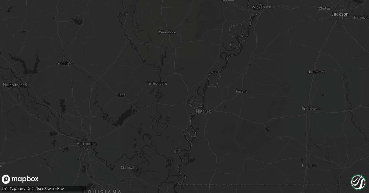 Hail map in Ferriday, LA on August 6, 2026