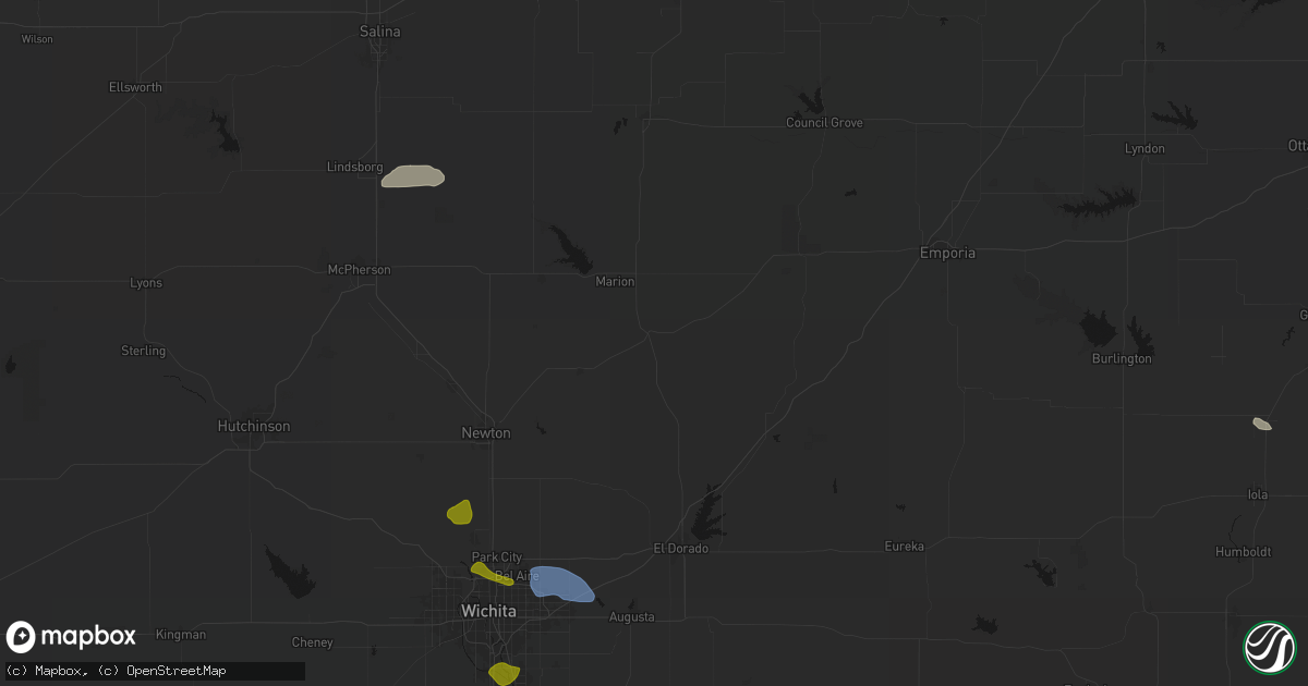 Hail map in Florence, KS on August 6, 2026