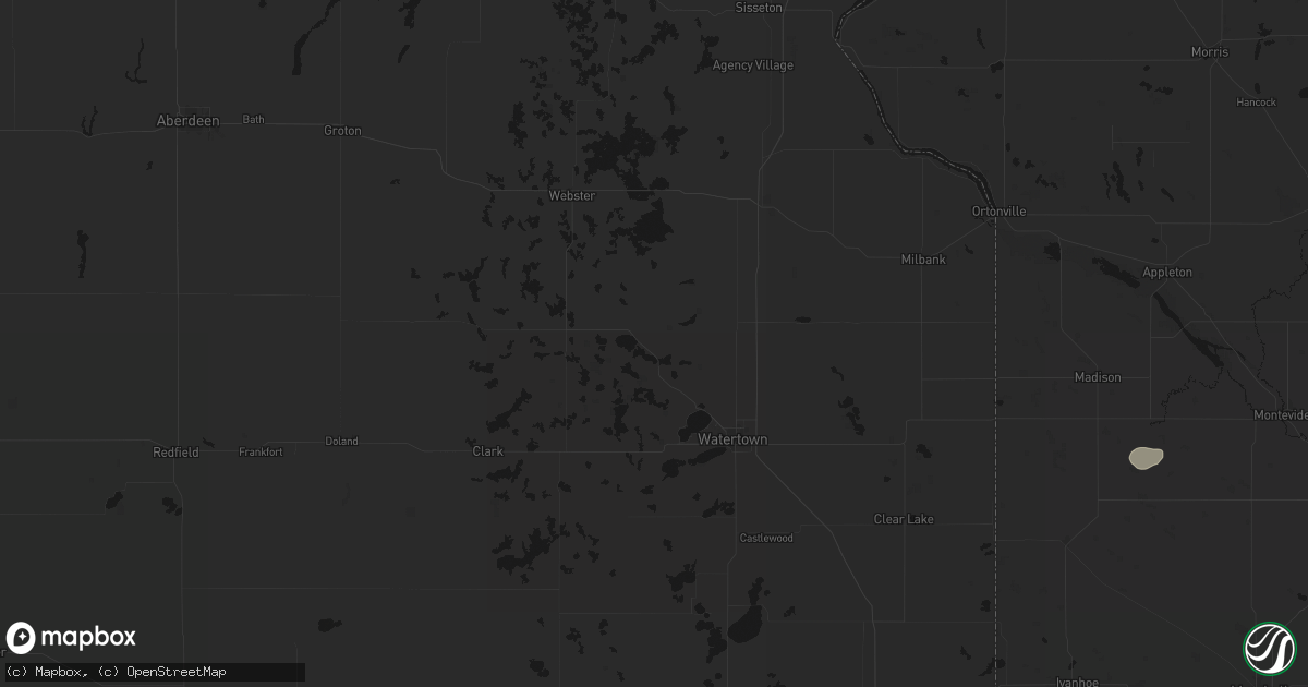 Hail map in Florence, SD on August 6, 2026