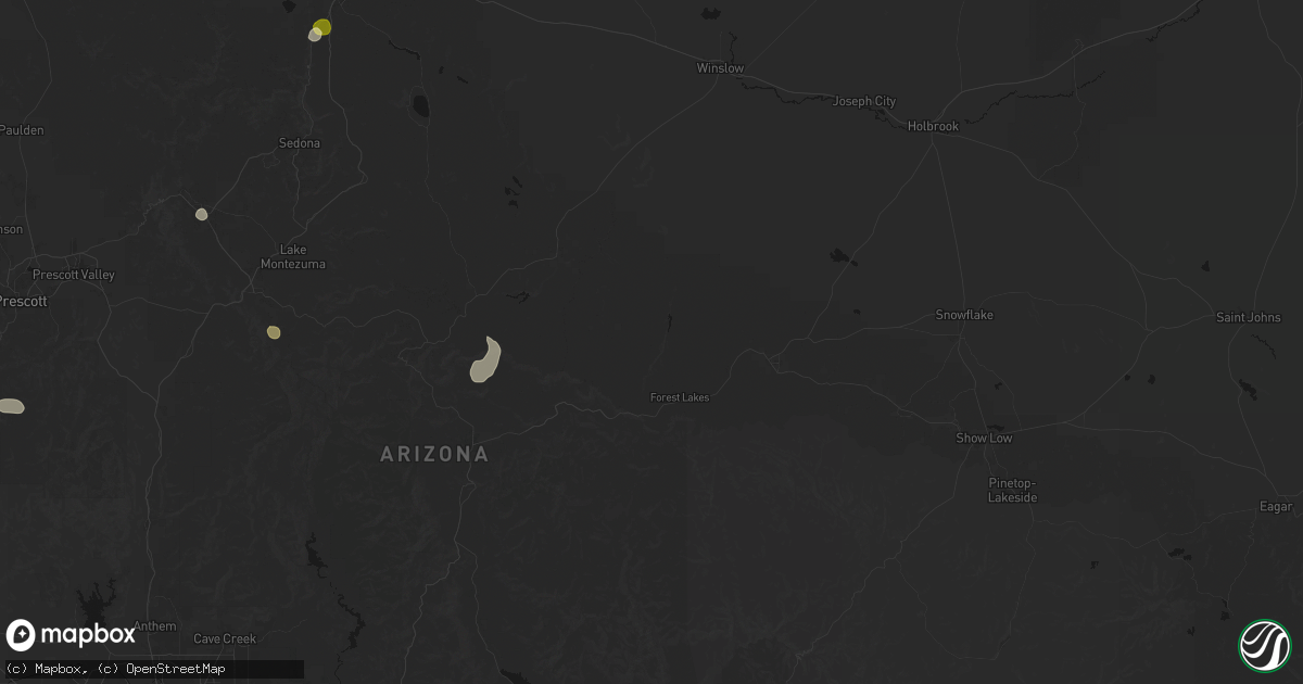 Hail map in Forest Lakes, AZ on August 6, 2026