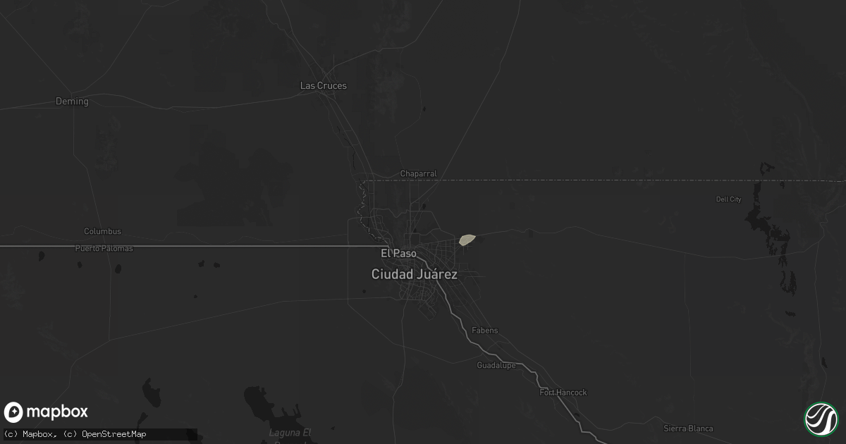 Hail map in Fort Bliss, TX on August 6, 2026